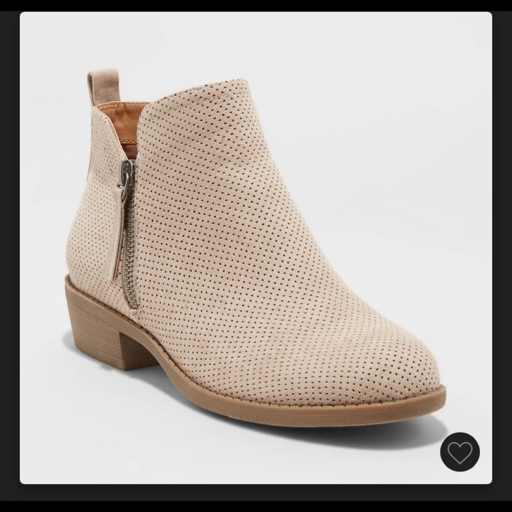 Taupe perforated booties